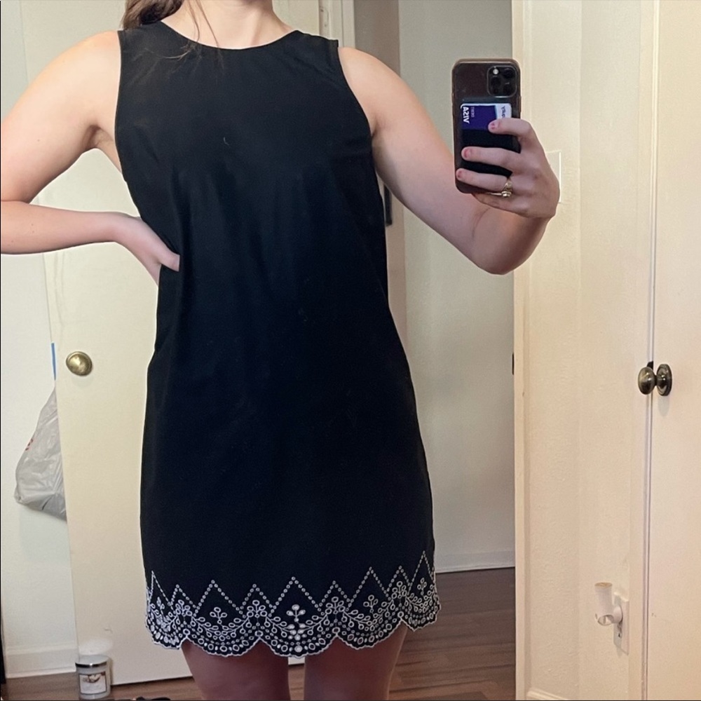 Loft shift dress with embroidery hem detail
